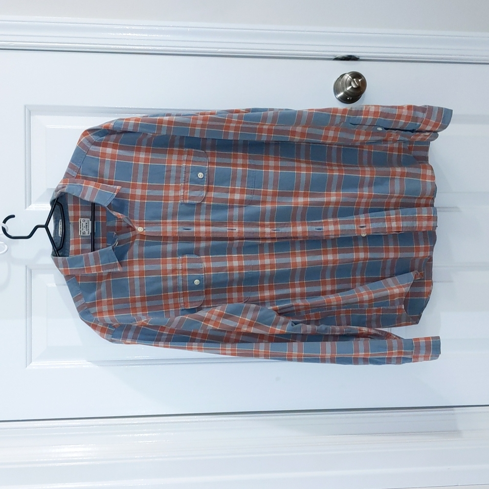Blue Reddish Button Down Flannel - image 1